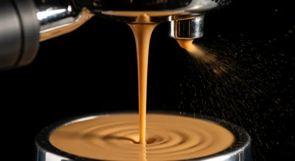 Portafiltros naked de espresso mostrando chorros de agua irregulares.
