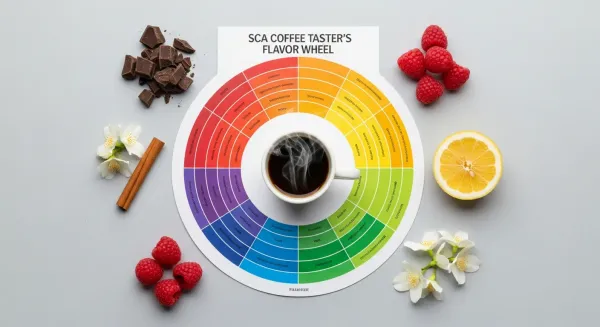 La Rueda de Sabores de la SCA con todas sus categorías de colores.